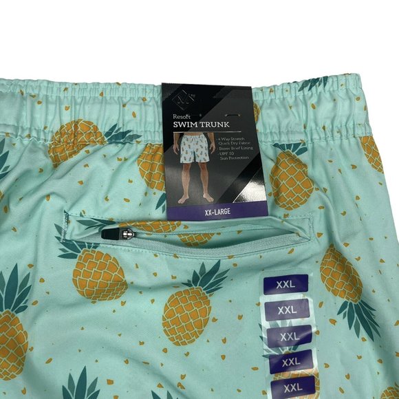 Member's Mark Swimming Trunks Quick Dry UPF 50 4-Way Stretch w/ Liner Pineapple - Picture 7 of 10